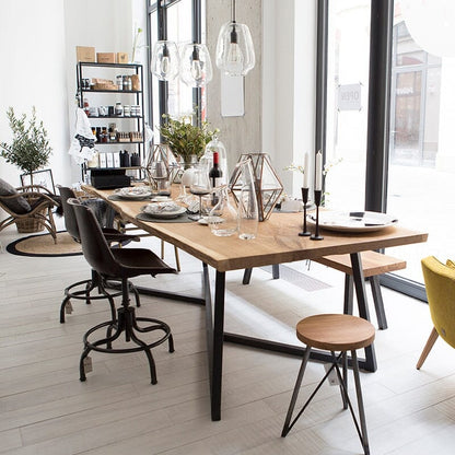 American Solid Wood Table Long Table Industrial Style Large Conference Table Boss Desk Modern Minimalist Dining Table Manwatstore
