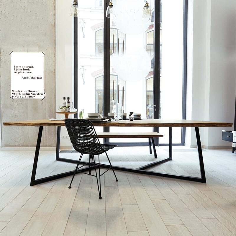 American Solid Wood Table Long Table Industrial Style Large Conference Table Boss Desk Modern Minimalist Dining Table Manwatstore