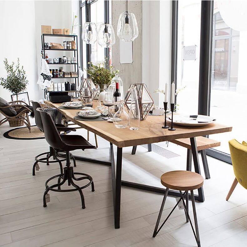 American Solid Wood Table Long Table Industrial Style Large Conference Table Boss Desk Modern Minimalist Dining Table Manwatstore