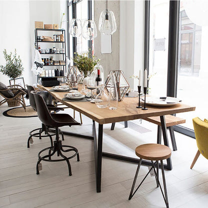 American Solid Wood Table Long Table Industrial Style Large Conference Table Boss Desk Modern Minimalist Dining Table Manwatstore