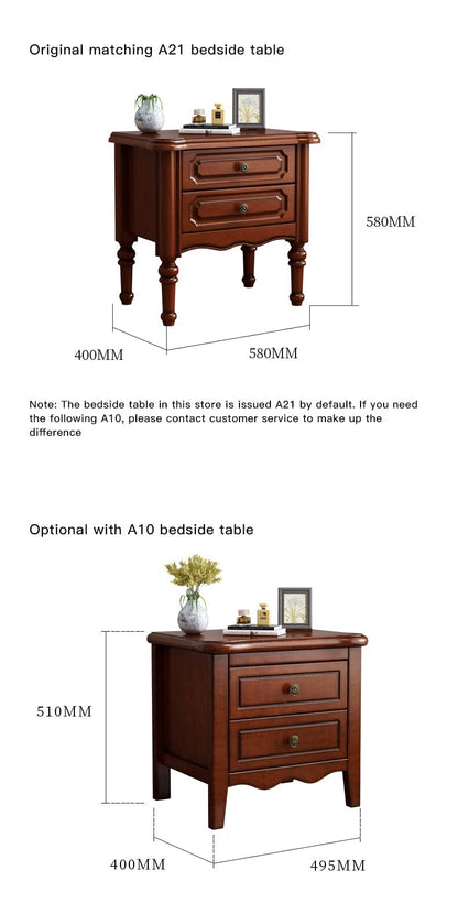 American Style Solid Wood Double Bed With Genuine Soft Leather Beds &amp; Bed Frames Manwatstore