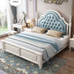 American Style Solid Wood Double Bed With Genuine Soft Leather Beds & Bed Frames Manwatstore
