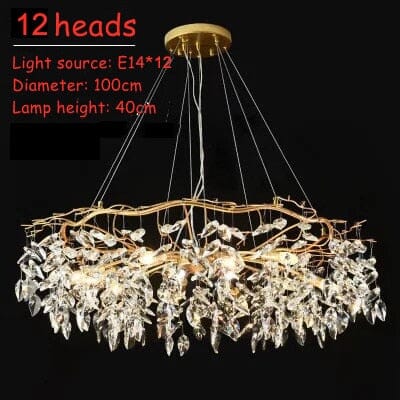 Classic Style Crystal Chandeliers | Gold Frame with LED Bulbs Manwatstore
