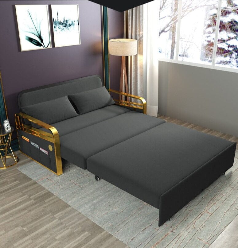 EcoLux Linen Hemp Sofa Bed Living Room Sofa Bed with Stainless Steel