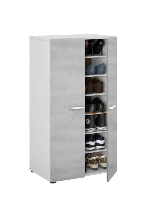 Grey and White Shoe Cupboard SHOES STORAGE CABINET Manwatstore