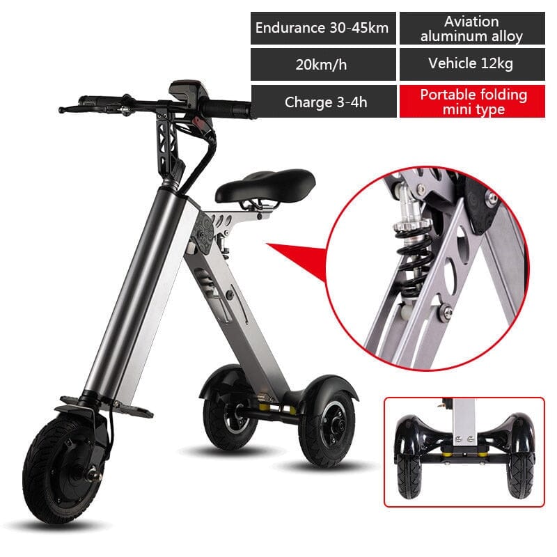 K7S Mini E-Bike Three-Wheeler Foldable Electric Scooter For Adult Manwatstore