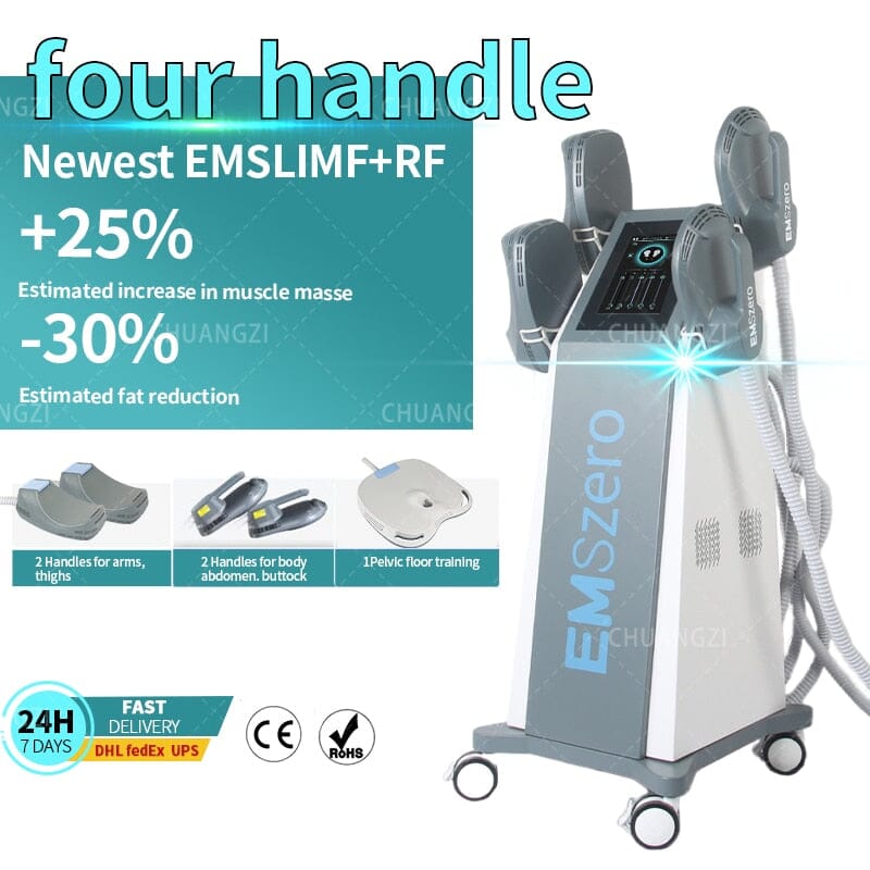 Latest Muscle Relaxation Machine - Neo EMSslim RF Nova-13 with 4 RF Handles and Pelvic Stimulation Pad Optional Manwatstore