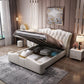 Leather Designer Bed | Master Bedroom Furniture Light Luxury High-Quality Double Bed With Storage Manwatstore