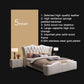 Leather Designer Bed | Master Bedroom Furniture Light Luxury High-Quality Double Bed With Storage Manwatstore