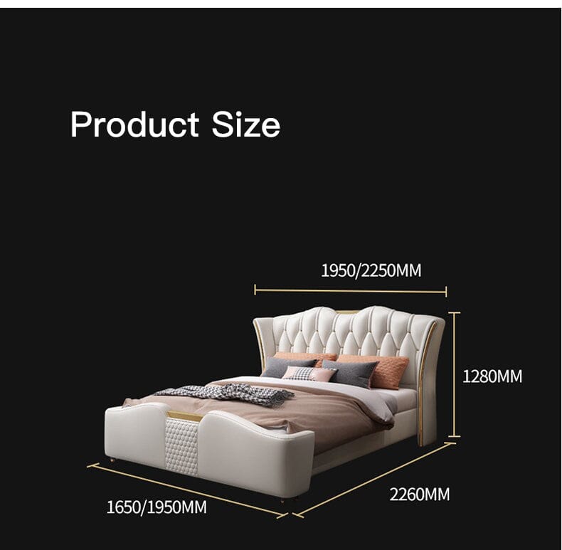 Leather Designer Bed | Master Bedroom Furniture Light Luxury High-Quality Double Bed With Storage Manwatstore