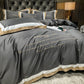 Luxury Cotton Stitching Embroidery Plain Four-Piece Bed Sheet Manwatstore