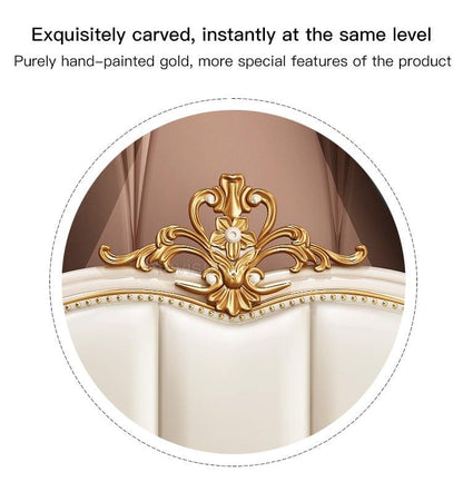 Luxury King Size Master Bed (1.8M) with Unique Design Side Tables Manwatstore