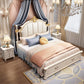 Luxury King Size Master Bed (1.8M) with Unique Design Side Tables Manwatstore