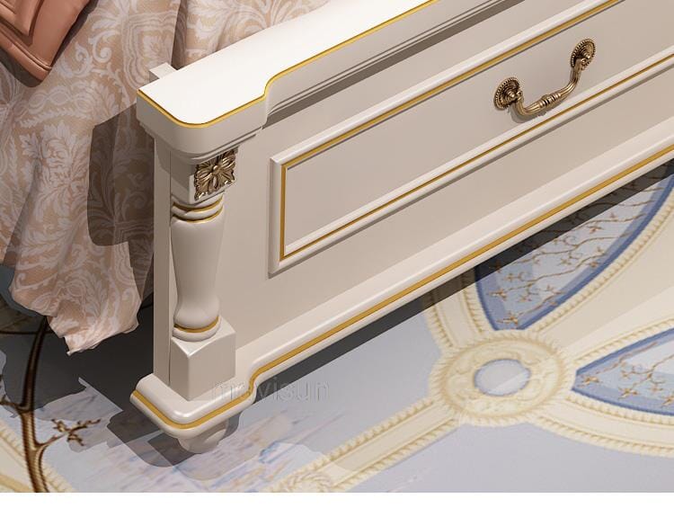 Luxury King Size Master Bed (1.8M) with Unique Design Side Tables Manwatstore