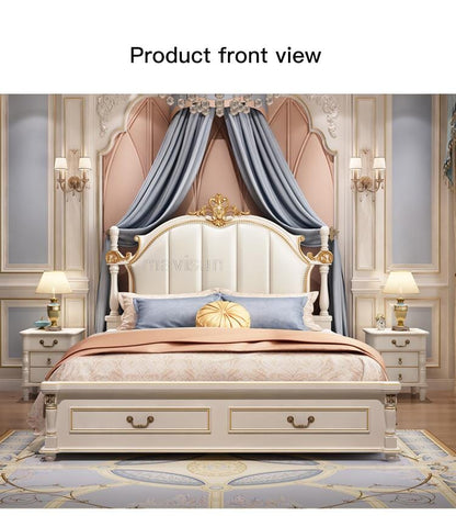 Luxury King Size Master Bed (1.8M) with Unique Design Side Tables Manwatstore