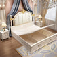 Luxury King Size Master Bed (1.8M) with Unique Design Side Tables Manwatstore