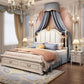 Luxury King Size Master Bed (1.8M) with Unique Design Side Tables Manwatstore