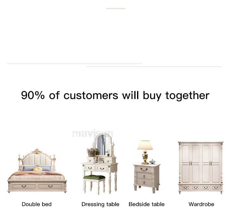Luxury King Size Master Bed (1.8M) with Unique Design Side Tables Manwatstore