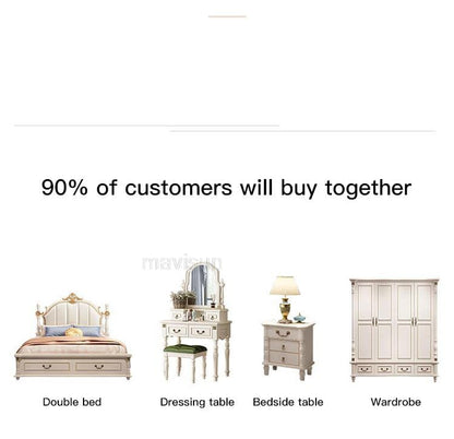 Luxury King Size Master Bed (1.8M) with Unique Design Side Tables Manwatstore