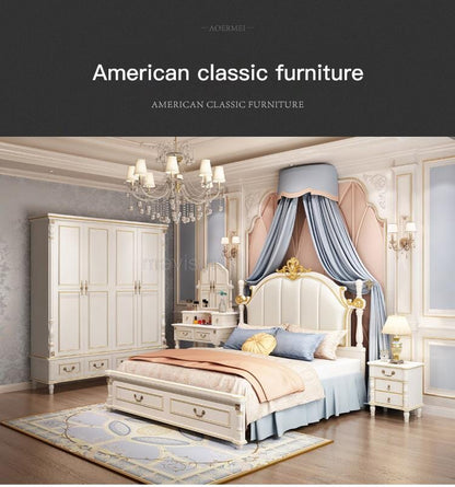 Luxury King Size Master Bed (1.8M) with Unique Design Side Tables Manwatstore