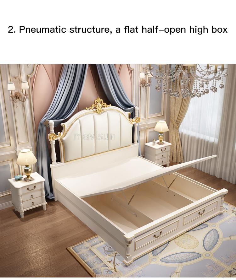 Luxury King Size Master Bed (1.8M) with Unique Design Side Tables Manwatstore