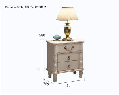 Luxury King Size Master Bed (1.8M) with Unique Design Side Tables Manwatstore