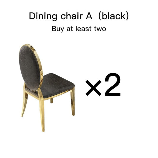 Luxury Marble Dining Table with Leather Dining Chairs Manwatstore