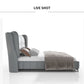 Luxury Modern Double Bed With Pure Leather |1.5/1.8M Beige Bed Manwatstore