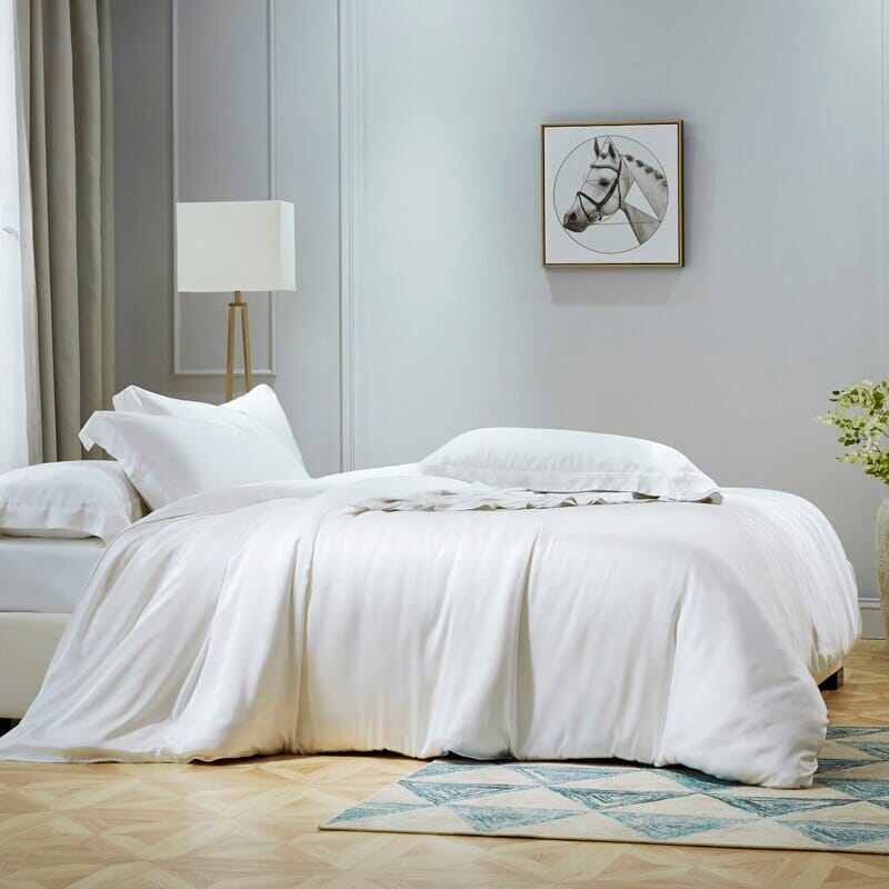 Luxury Mulberry Silk Bedding Set With Linen Pillowcases Manwatstore