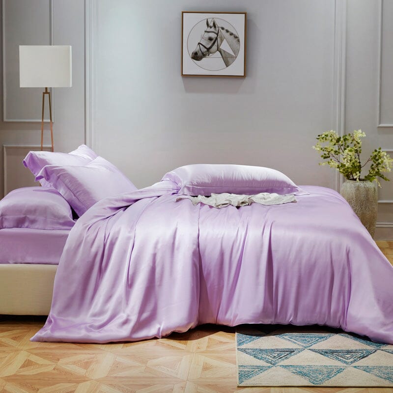 Luxury Mulberry Silk Bedding Set With Linen Pillowcases Manwatstore