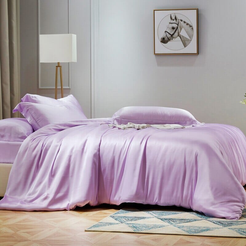 Luxury Mulberry Silk Bedding Set With Linen Pillowcases Manwatstore