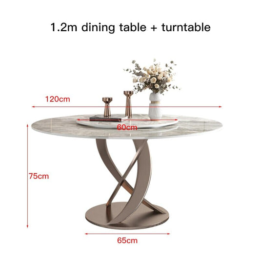 Luxury Turntable High-end Italian Dining Table And Chair Set Manwatstore