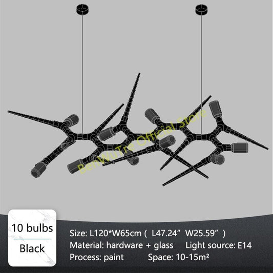 Modern Designer LED Chandelier With Warm and Cold White Colour and Black Finishing Manwatstore
