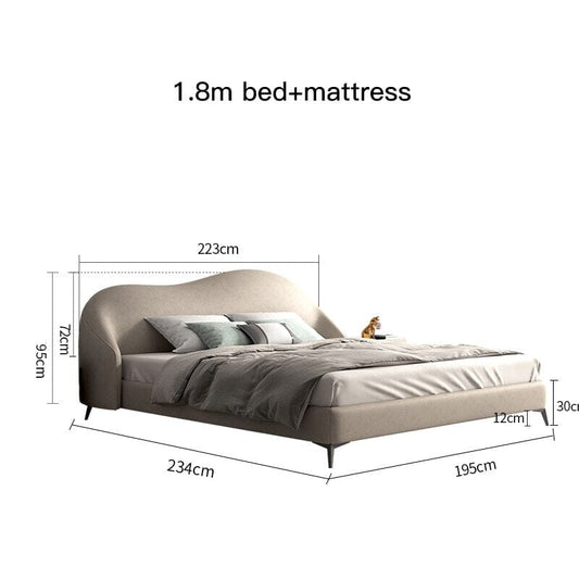 Modern Elegant King Size Beds With Genuine Leather Manwatstore