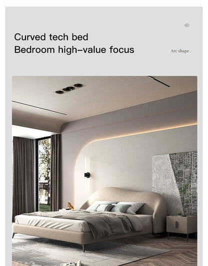 Modern Elegant King Size Beds With Genuine Leather Manwatstore