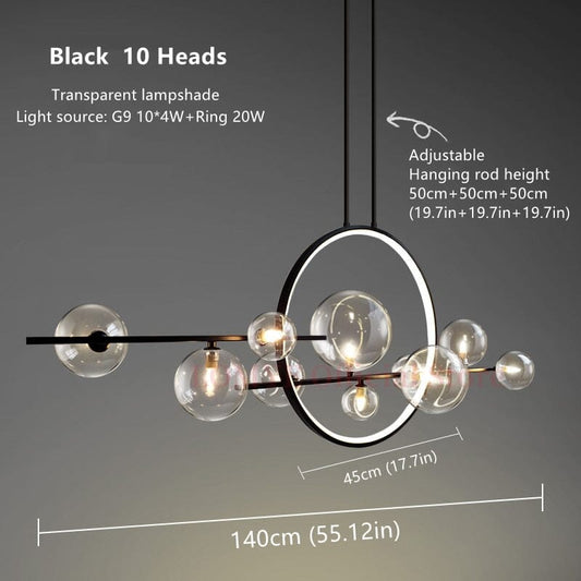 Modern LED Novelty Glass Bubble Chandelier With LED Bulbs and Iron Body Manwatstore