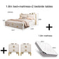 Modern Lightweight Luxury Bed in King Size with Side Tables and Mattress Manwatstore