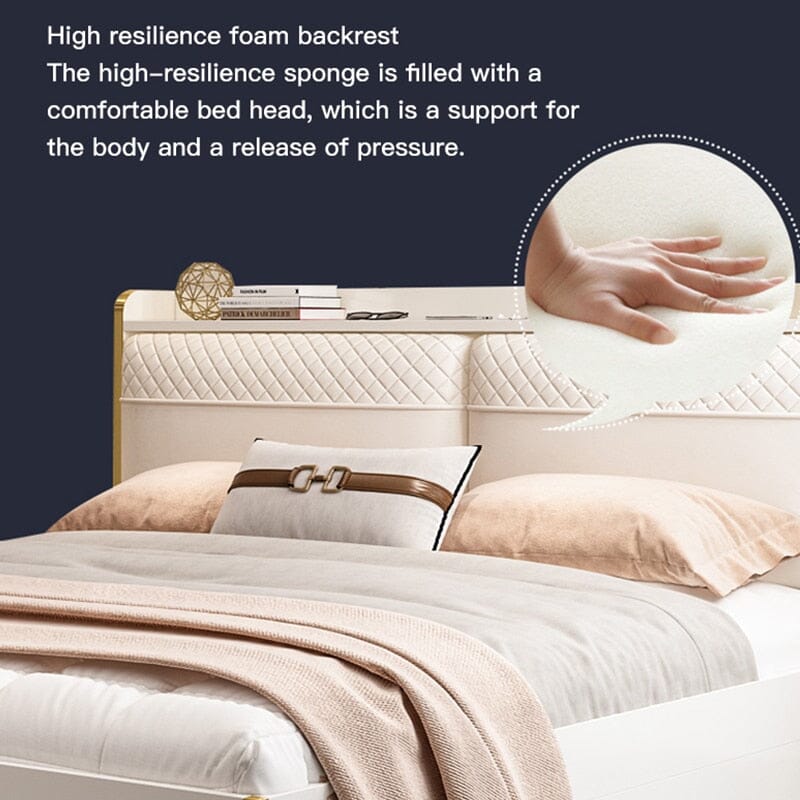 Modern Lightweight Luxury Bed in King Size with Side Tables and Mattress Manwatstore