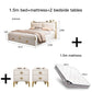 Modern Lightweight Luxury Bed in King Size with Side Tables and Mattress Manwatstore