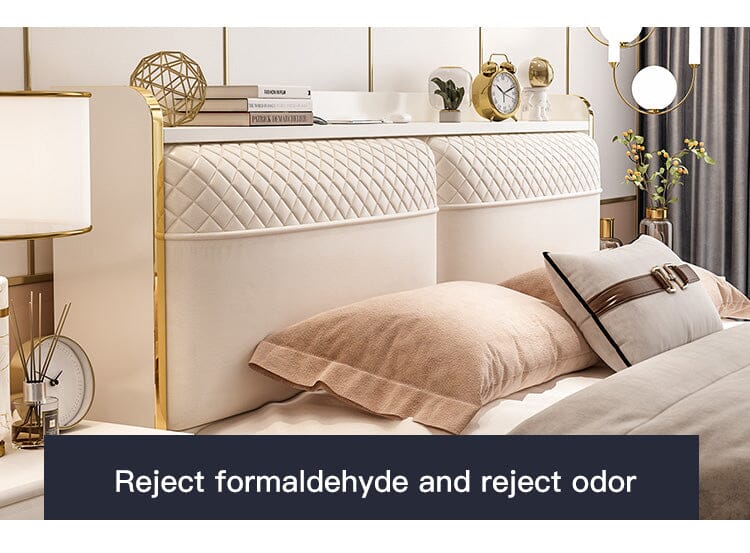 Modern Lightweight Luxury Bed in King Size with Side Tables and Mattress Manwatstore