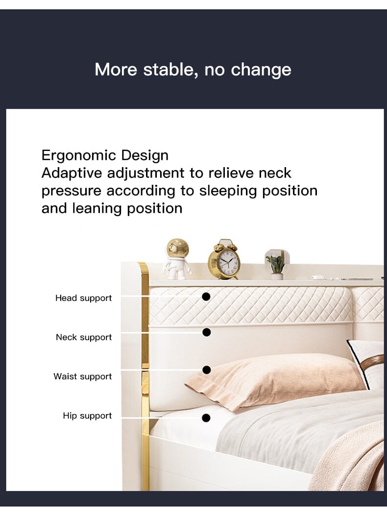 Modern Lightweight Luxury Bed in King Size with Side Tables and Mattress Manwatstore