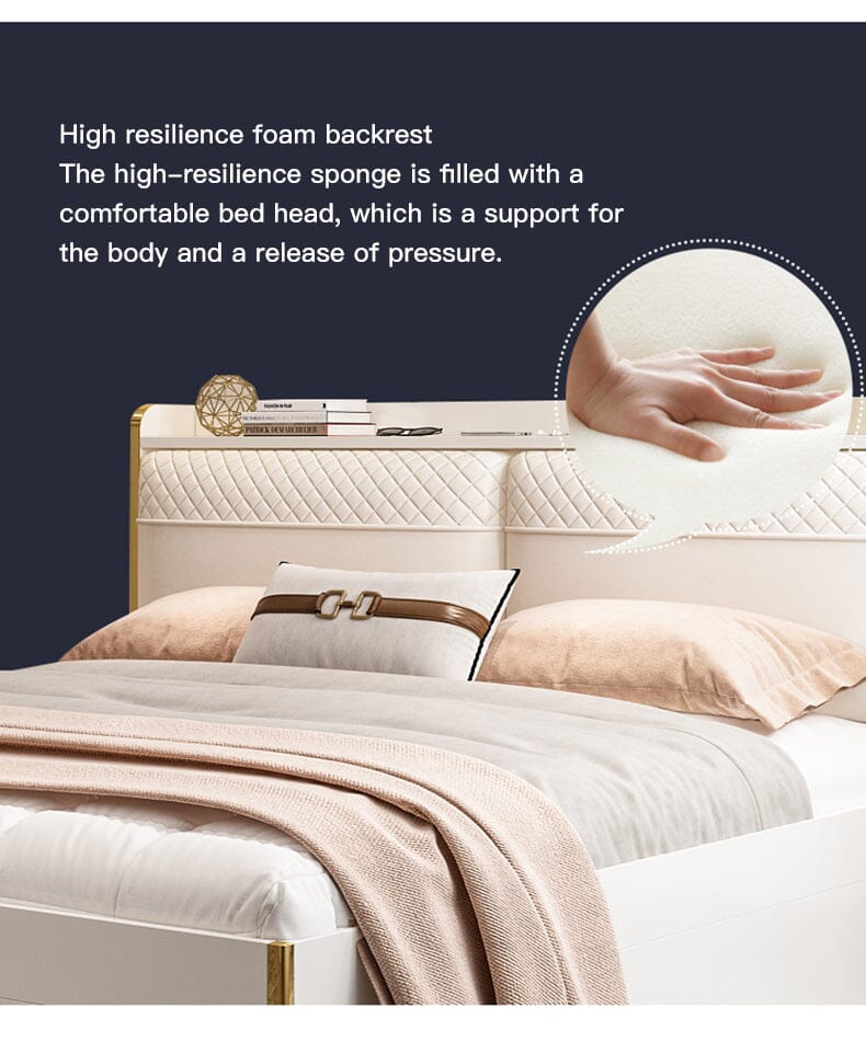 Modern Lightweight Luxury Bed in King Size with Side Tables and Mattress Manwatstore