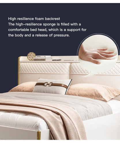 Modern Lightweight Luxury Bed in King Size with Side Tables and Mattress Manwatstore