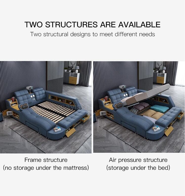 Modern Smart Multifunctional Queen Double Bed Smart Bed Manwatstore