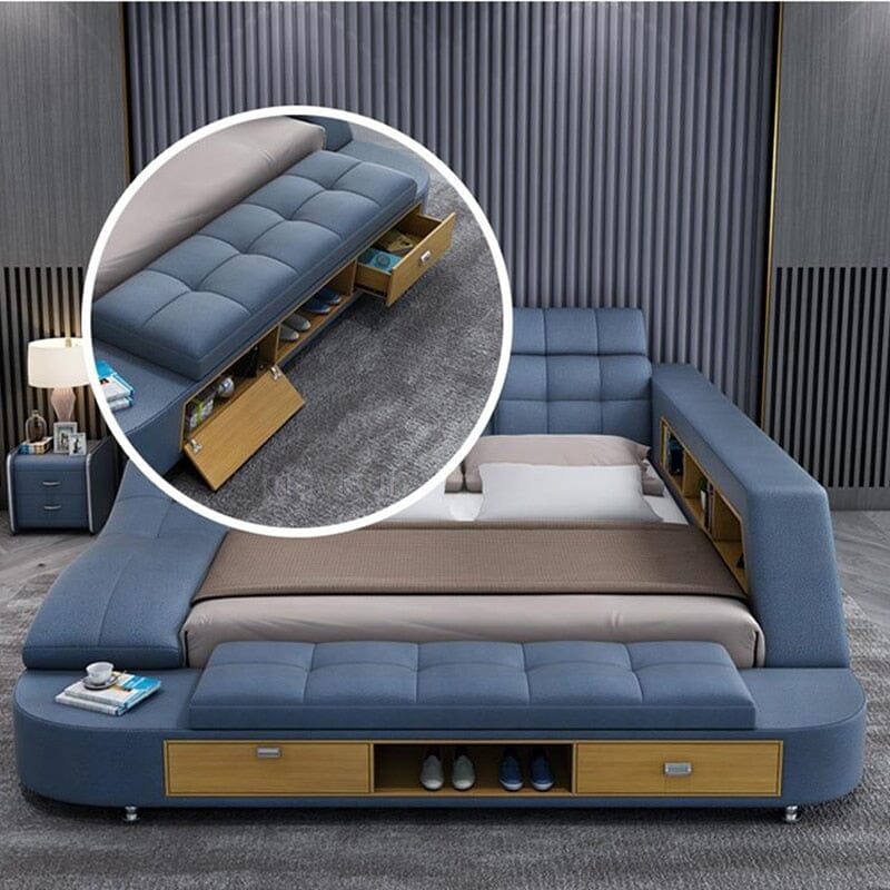 Modern Smart Multifunctional Queen Double Bed Smart Bed Manwatstore