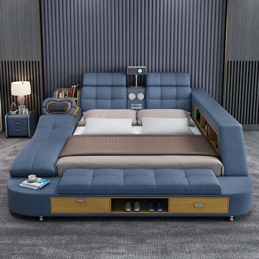 Modern Smart Multifunctional Queen Double Bed Smart Bed Manwatstore