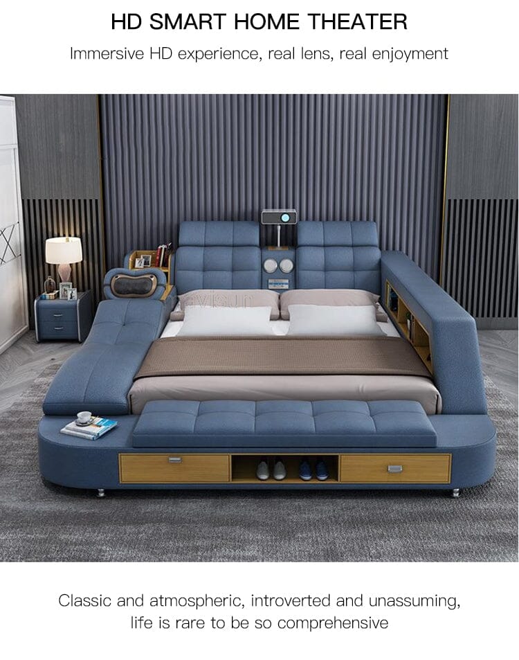 Modern Smart Multifunctional Queen Double Bed Smart Bed Manwatstore