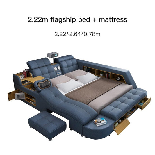 Modern Smart Multifunctional Queen Double Bed Smart Bed Manwatstore