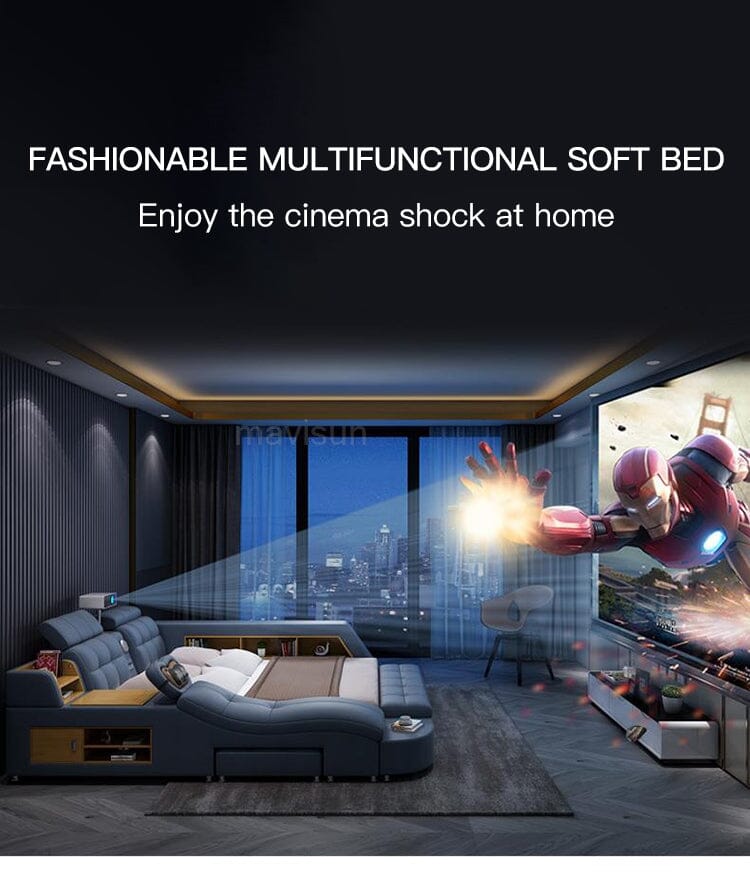 Modern Smart Multifunctional Queen Double Bed Smart Bed Manwatstore