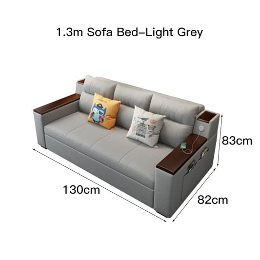Multifunctional Folding Sofa Bed with Holder, USB Charging, Adjustable Headrest, Speaker, and Bluetooth Sofa Bed For Livingroom Manwatstore